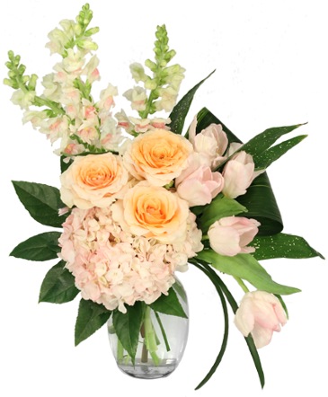 Coral Daydream Vase Arrangement in Brenham, TX | Sunny Day Blossoms Design Studio