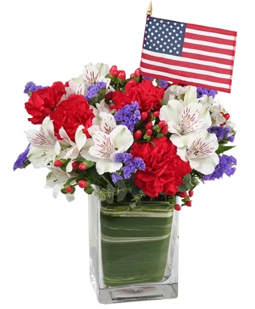 Made In The USA Patriotic Arrangement in Brenham, TX | Sunny Day Blossoms Design Studio